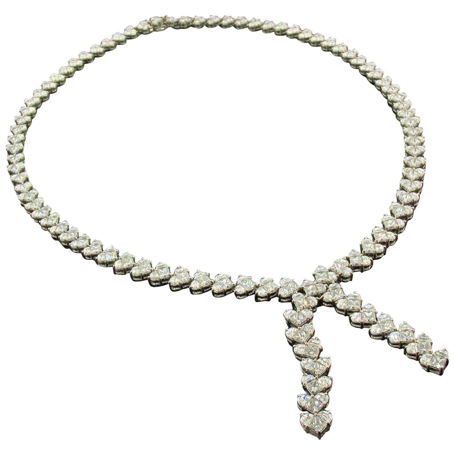 27.88 Carat Lariet-Style Diamond Necklace