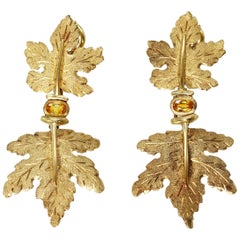 Buccellati Yellow Sapphire and Gold Pendant Earclips