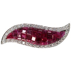 Oscar Heyman & Brothers Ruby and Diamond Flame Brooch