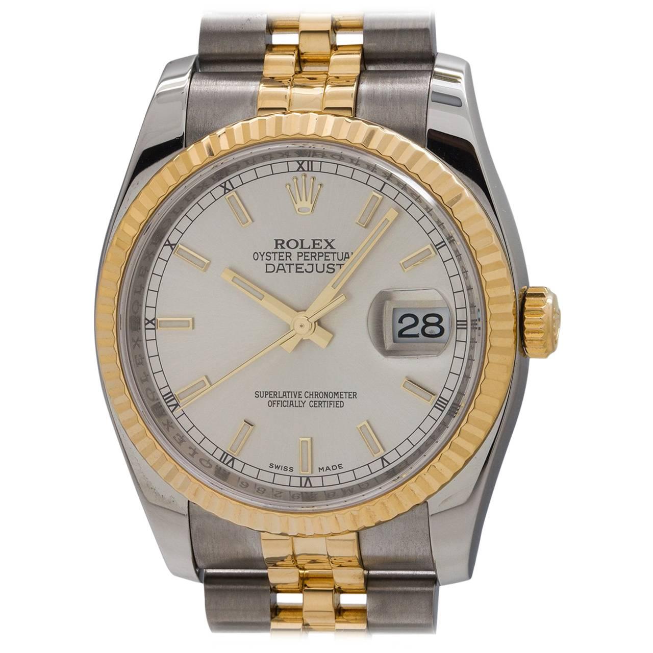 Rolex Yellow Gold Stainless Steel Datejust Wristwatch Ref 116233, circa 2010
