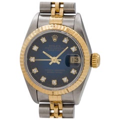 Rolex Ladies Yellow Gold Stainless Steel Diamond Self-Winding Wristwatch, c1991