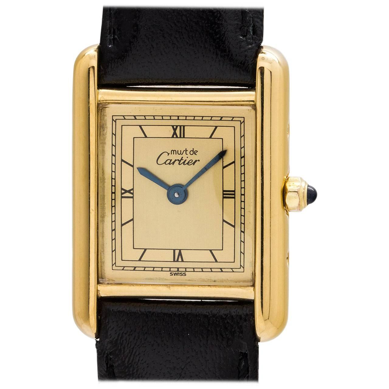 Cartier Ladies Vermeil Tank Louis quartz wristwatch, circa 1990s