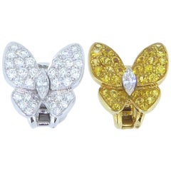 Van Cleef & Arpels Yellow Sapphire and Diamond and Gold Butterfly Earrings