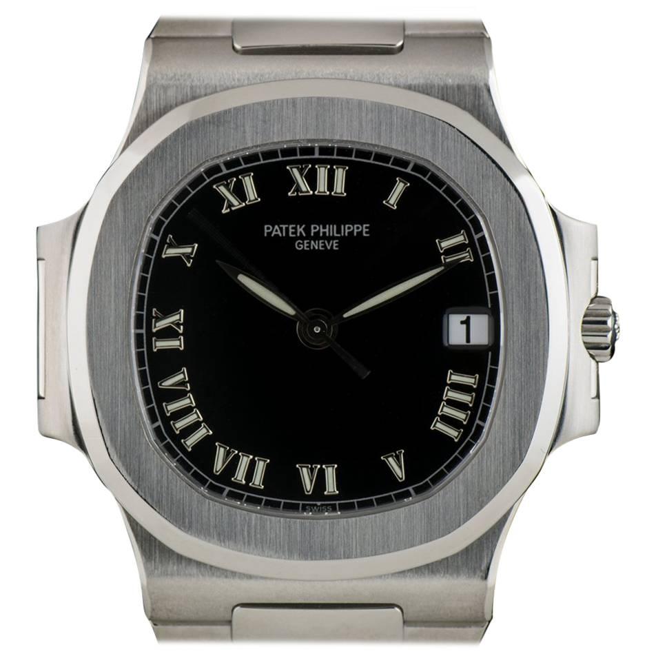 Patek Philippe Nautilus Medium Gents Steel Black Dial 3800/1 Automatic Watch