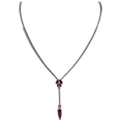 Diamonds Rubies White Gold Choker Necklace