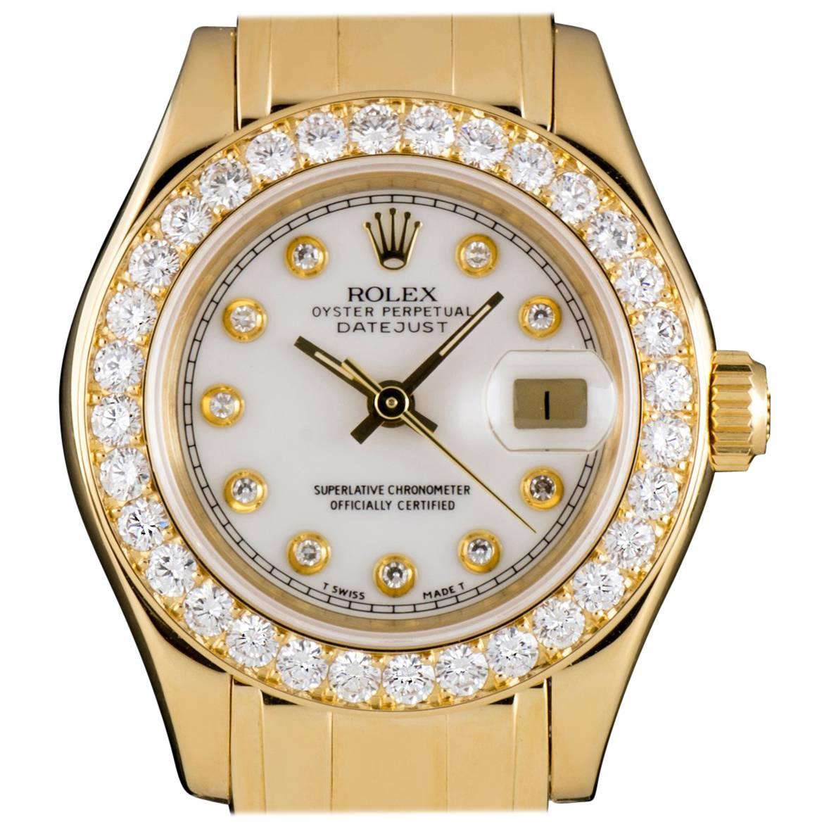 Rolex Ladies Yellow Gold Diamond Pearlmaster Datejust automatic wristwatch 