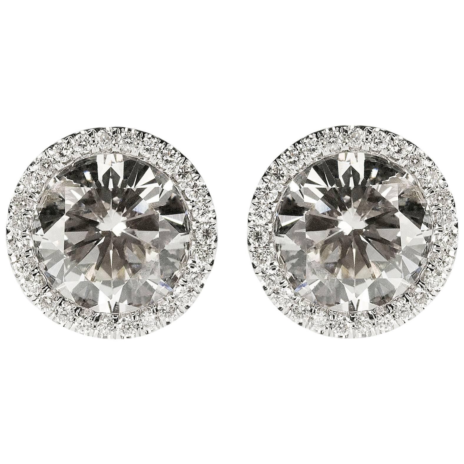 3.70 Carat Total Weight Studs For Sale