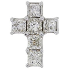 Princess Cut Diamond Cross Pendant