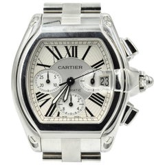 Cartier stainless steel Roadster Extra large Chronograph Wristwatch 