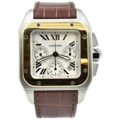 Cartier Santos Two-Tone 18k Yellow Gold Automatic Watch W20072X7