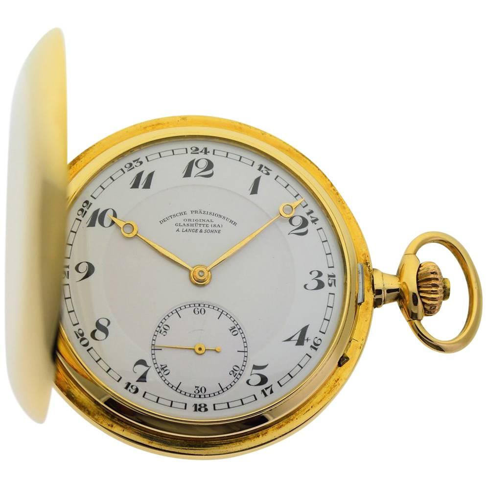 Lange and Söhne Yellow Gold Glashütte Hunter's Case Pocket Watch