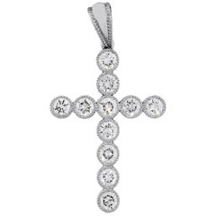 Round Diamond Cross Pendant