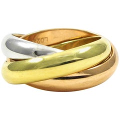 Vintage Cartier Paris Trinity Tri-Color Gold Rolling Ring