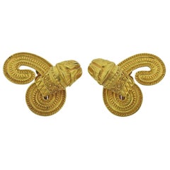 Lalaounis Greece Chimera Gold Earrings