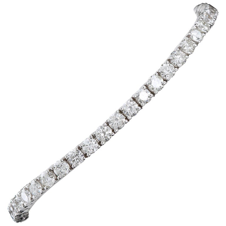 7 Carat Diamond White Gold Tennis Bracelet For Sale at 1stDibs 7