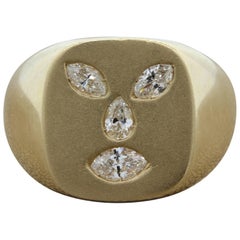 Gentlemen Diamond Gold Face Ring