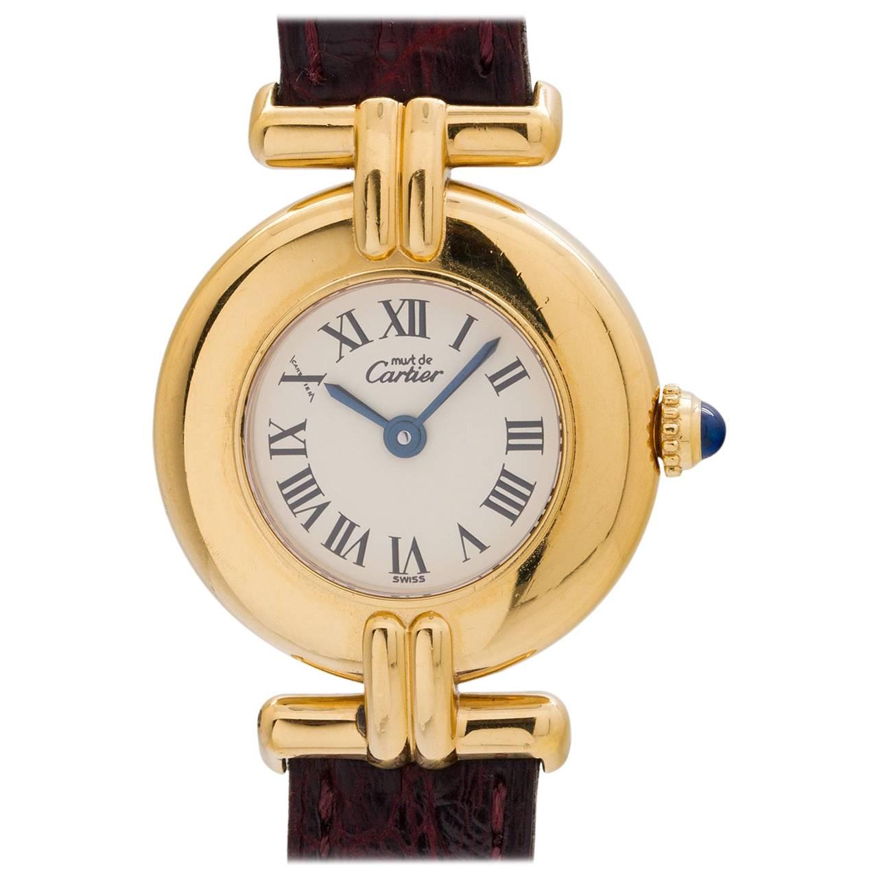 Cartier ladies Vermeil Must de Colisee Quartz wristwatch, circa 1990s