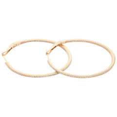 14 Karat Yellow Gold Round Inside Out Hoops