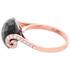 Onyx and Diamond Rose Gold Ring