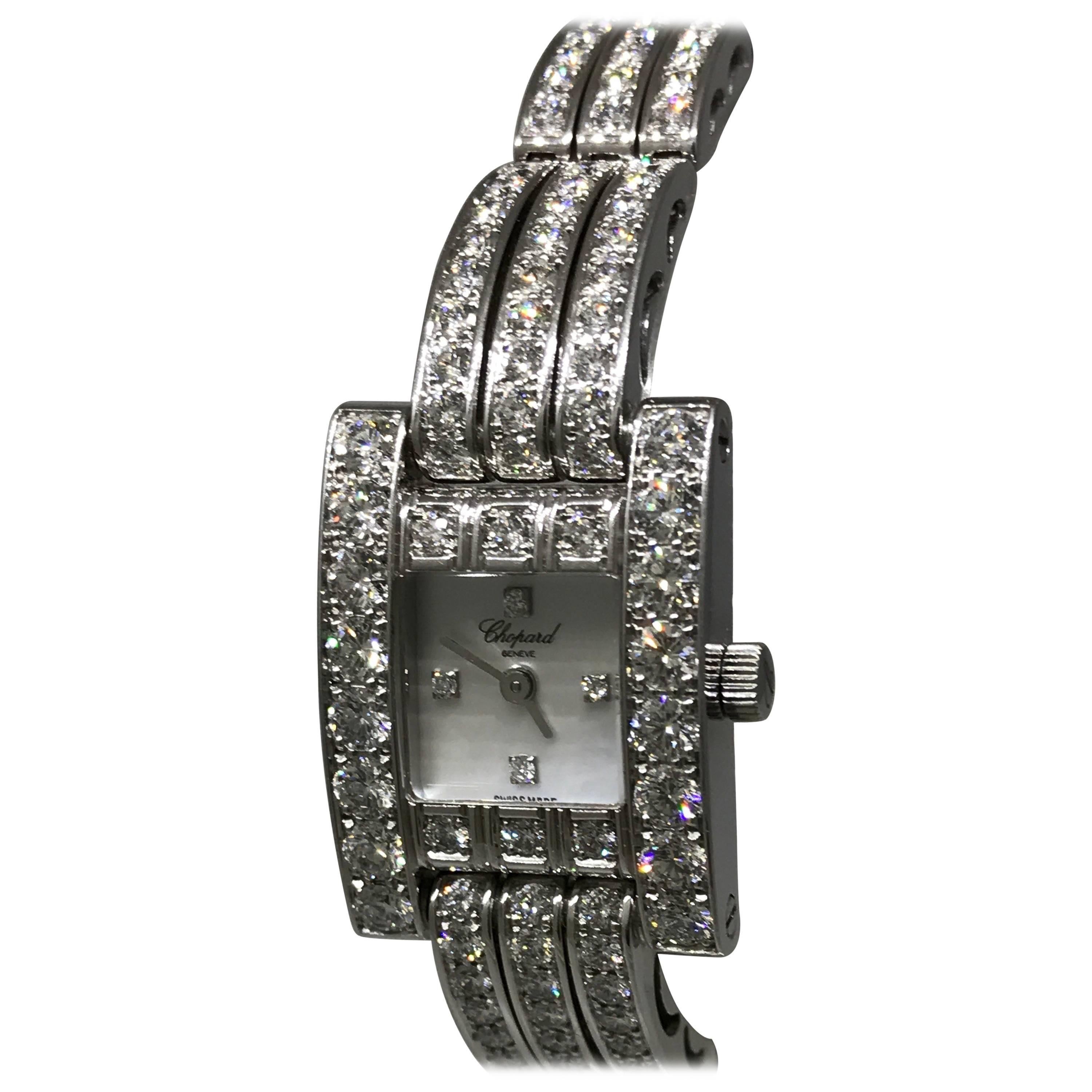 Chopard H Watch Ladies Full Diamond Case and Bracelet For Sale