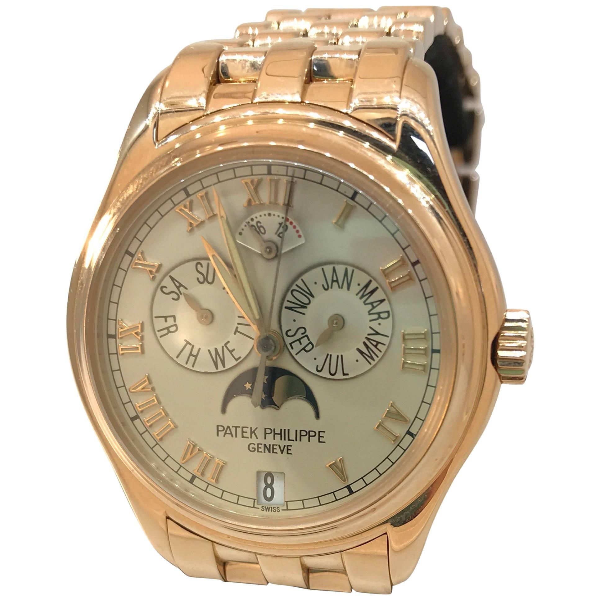 Patek Philippe rose gold Annual Calendar Bracelet Wristwatch Ref 5036/1R For Sale