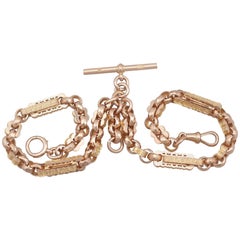 1900s Yellow Gold Double Albert Watch Chain