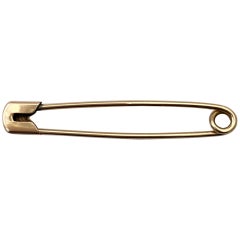 Gold Safety Pin Rare Vintage Punk Charm Brooch Single Earring