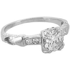 .70 Carat Diamond Antique Engagement Ring Platinum