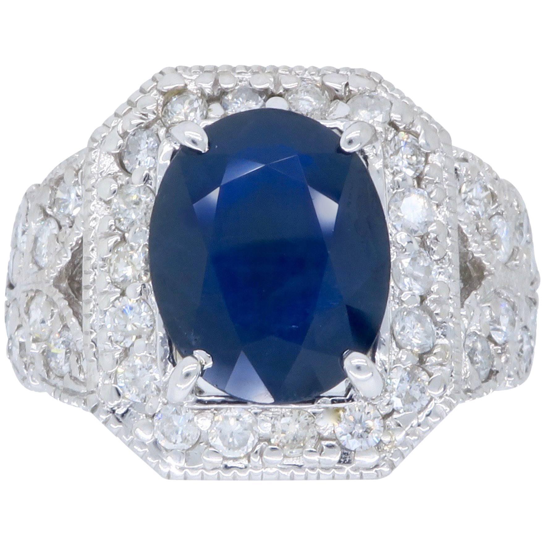 Diamond Sapphire Cocktail Ring