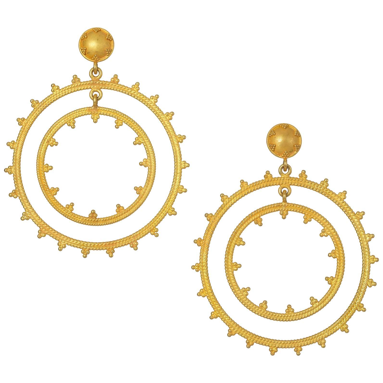 Carolyn Tyler Dream Weaver Yellow Gold Earrings