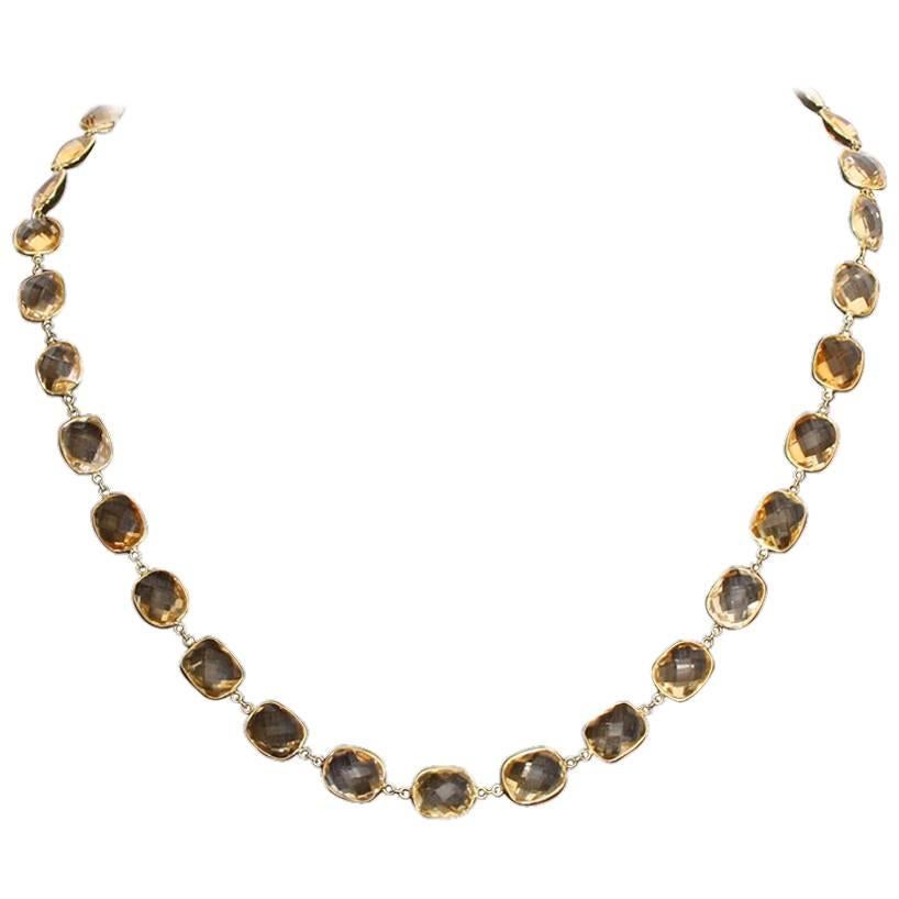 14 Karat Yellow Gold Citrine by the Yard Necklace