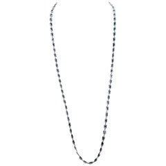 Classic 14 Karat White Gold Blue Topaz by the Yard Necklace