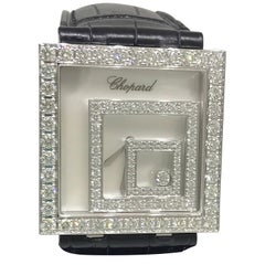 Chopard Ladies White Gold Happy Spirit Square Wristwatch Ref 20/7196