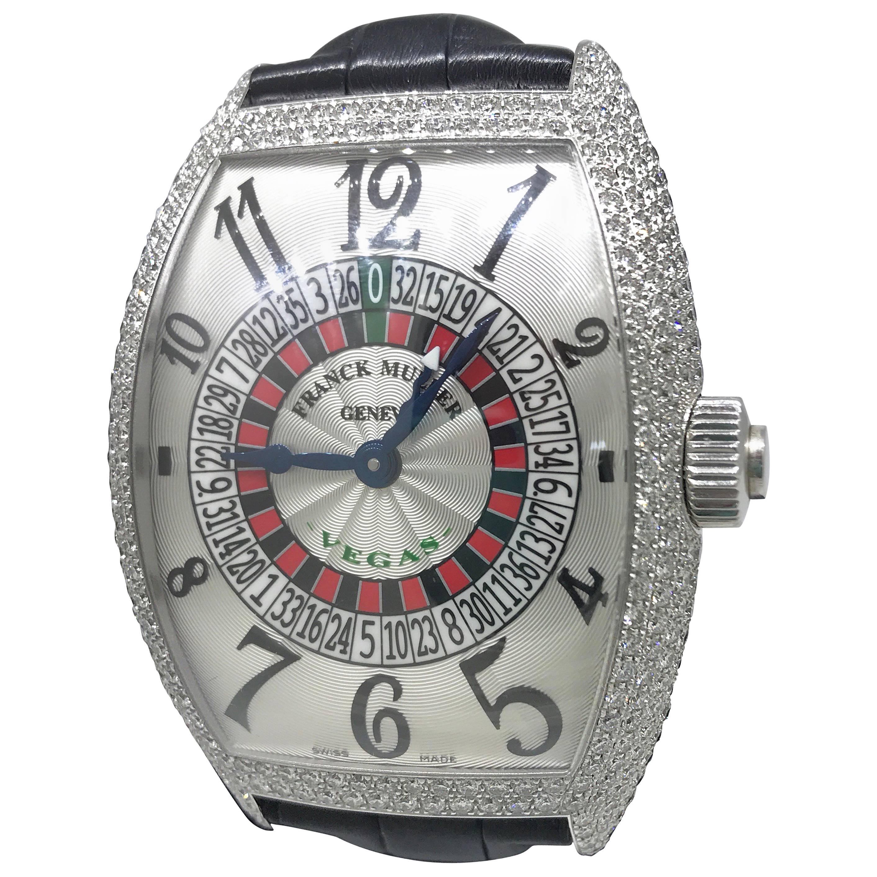 Franck Muller Stainless Steel Diamond Casablanca XXL Automatic Wristwatch For Sale