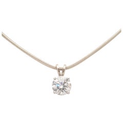 1.25ct White Gold Diamond Solitaire Necklace
