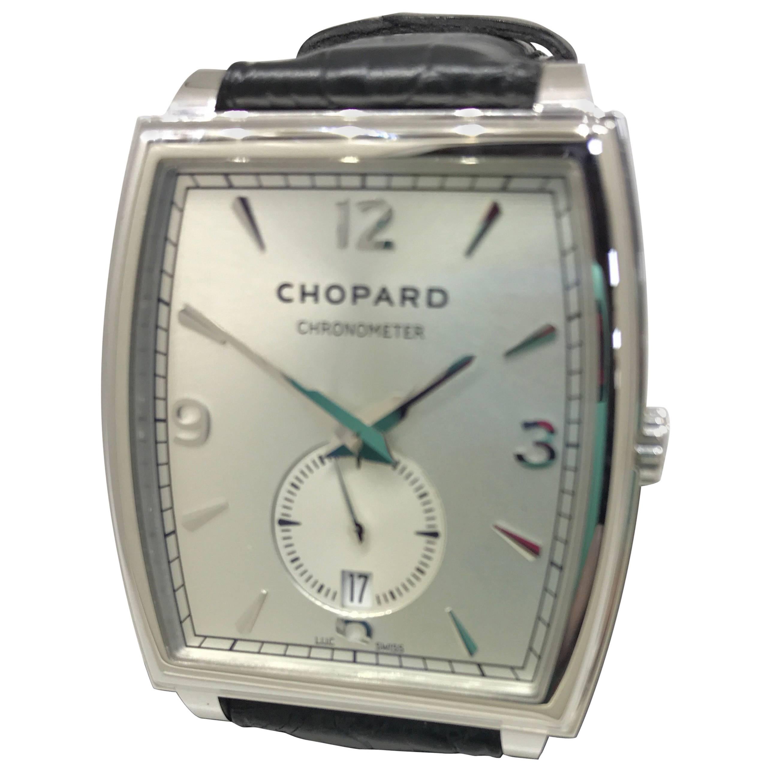 Chopard White Gold L.U.C. XP Tonneau Automatic Wristwatch For Sale