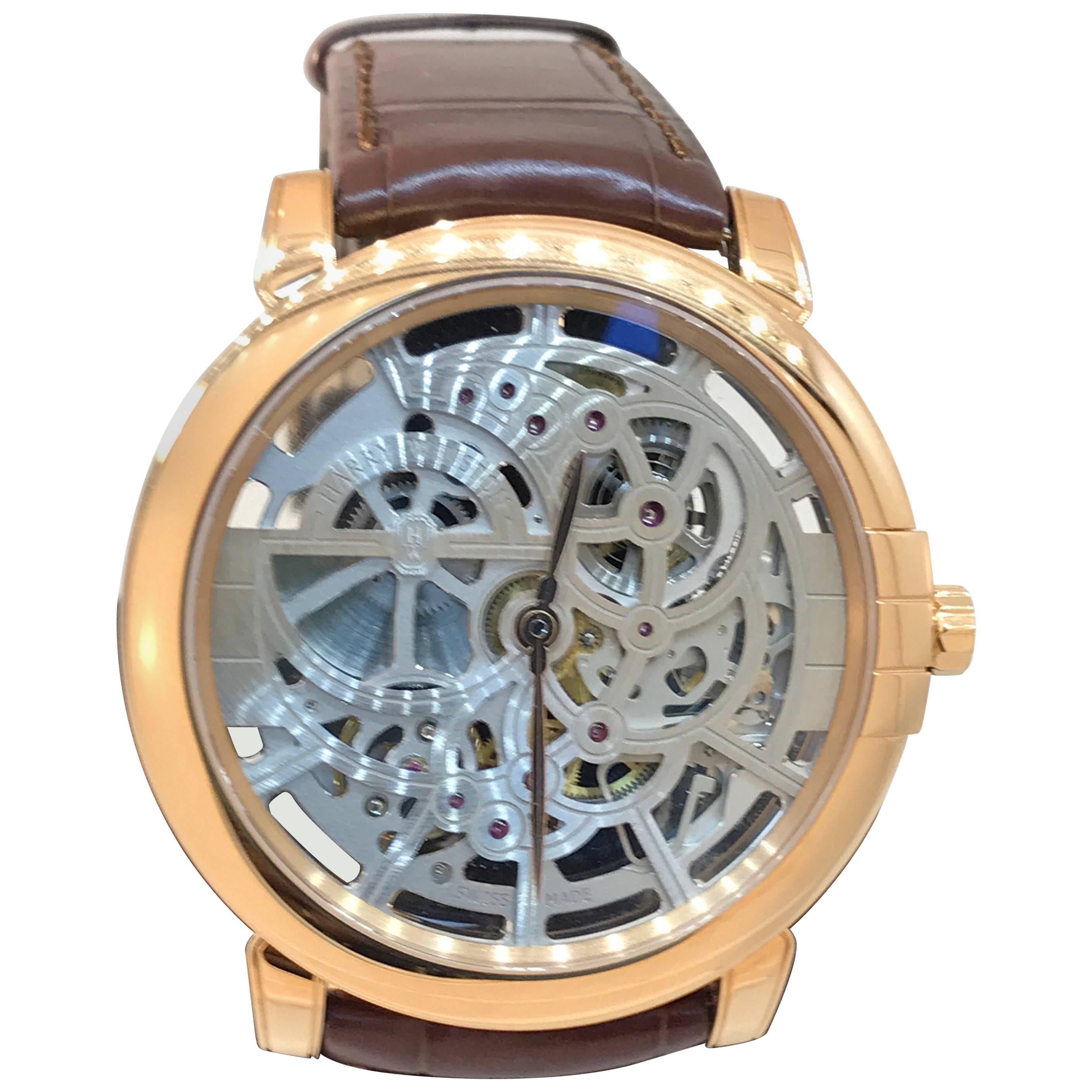 Harry Winston Rose Gold Midnight Brown Automatic Wristwatch