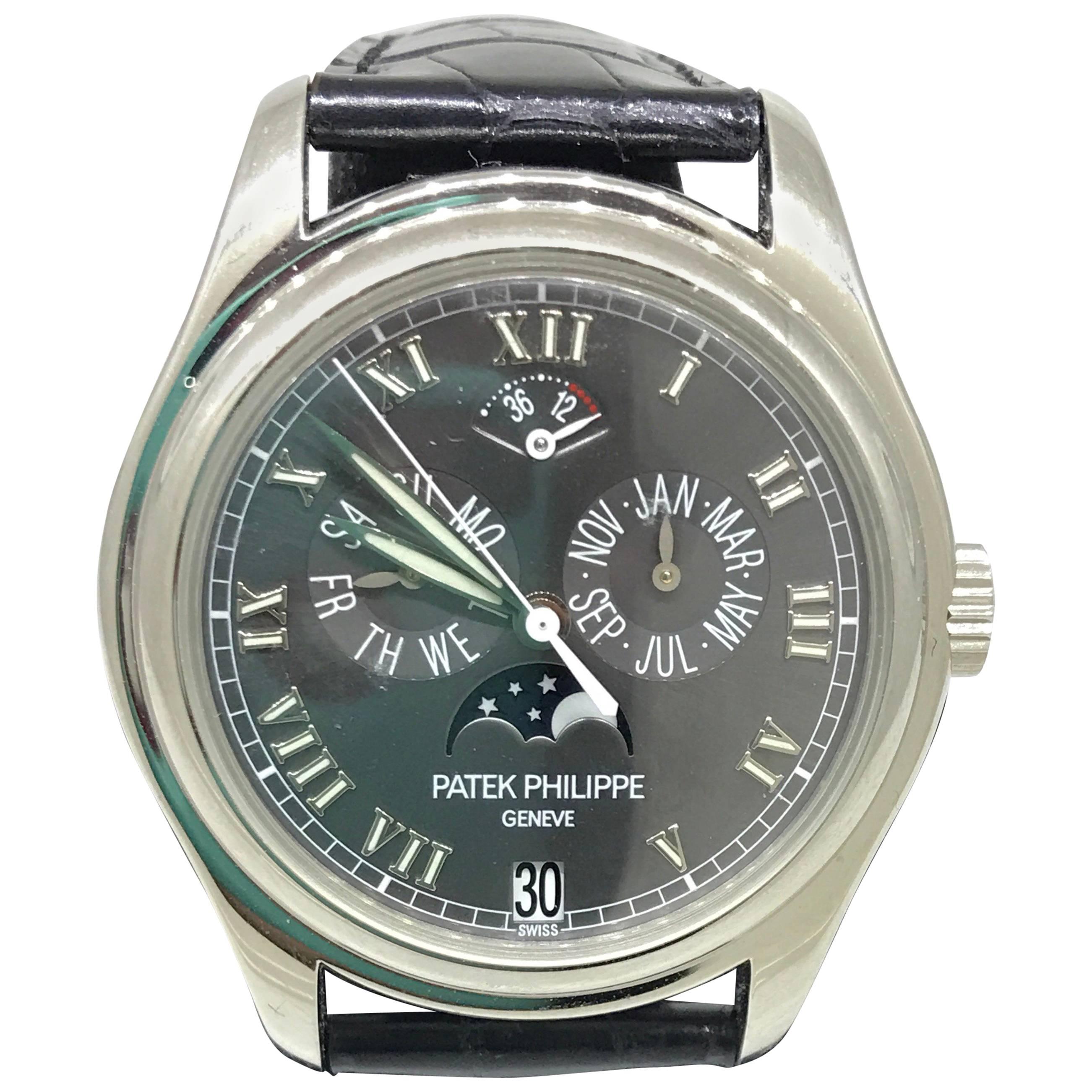 Patek Philippe Platinum Annual Calendar Moonphase Complication Wristwatch  