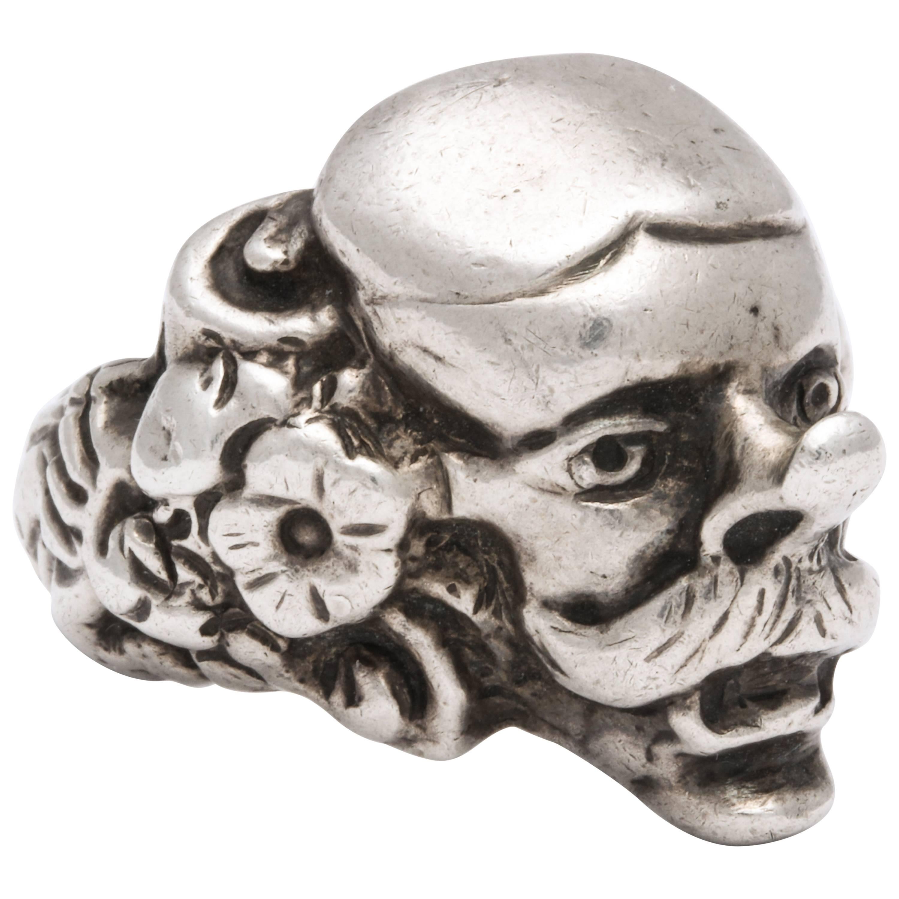 Antique Victorian Character Ring From the Comedia del Arte 