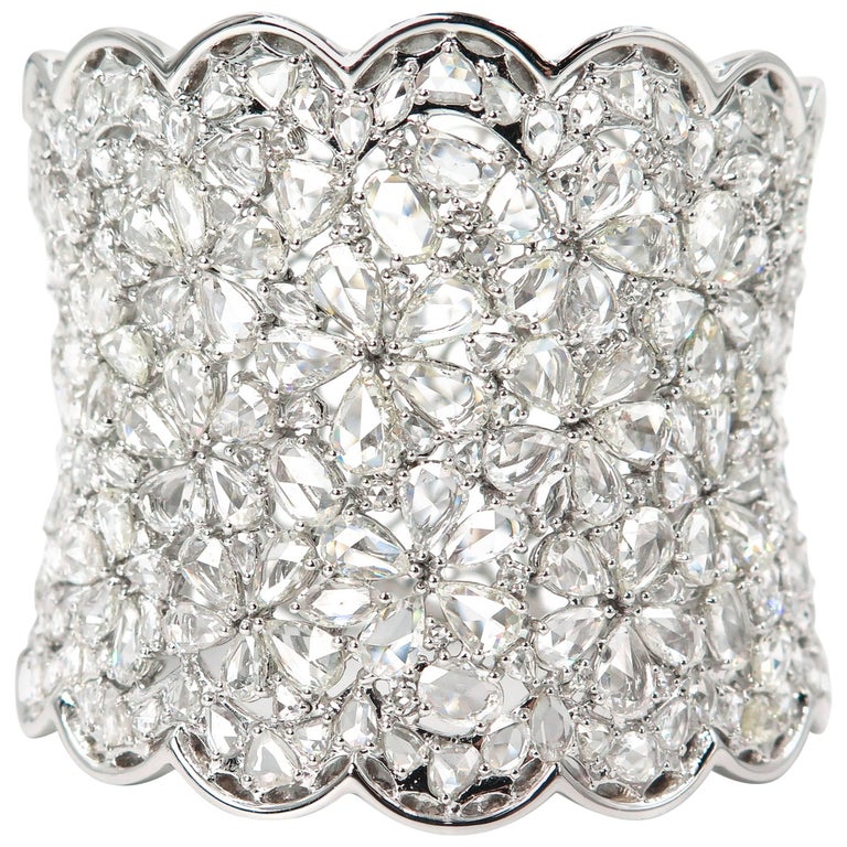 Diamond Wide Cuff Bracelet at 1stDibs wide diamond cuff bracelet