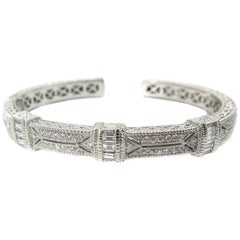 Judith Ripka, Pia, Diamond Pave White Gold Cuff Bracelet