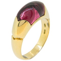 Antique Genuine Bvlgari Tronchetto Ring, Pink Tourmaline