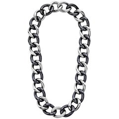 Collier Gourmette en or blanc 18 carats avec diamants blancs