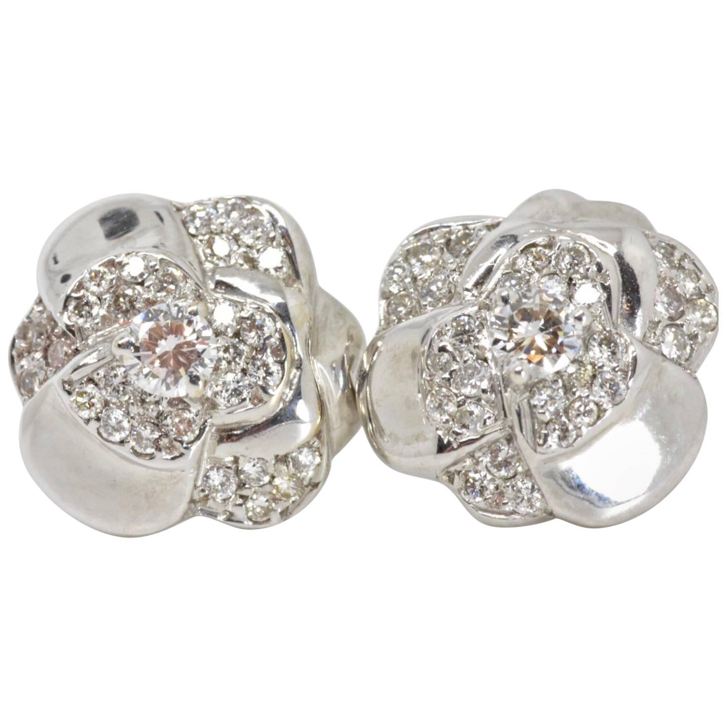 Chanel Camellia Diamond Earrings