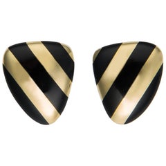 Tiffany & Co. Black Onyx and Gold Earrings