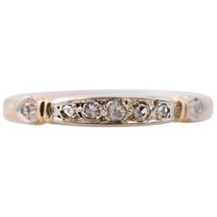 1900s .10 Carat Rose Cut Diamond and 14 Karat Two-Tone Gold Band Ring