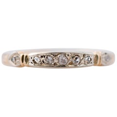 1900s .10 Carat Rose Cut Diamond and 14 Karat Two-Tone Gold Band Ring