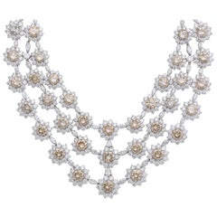 White Gold Diamond Bib Necklace