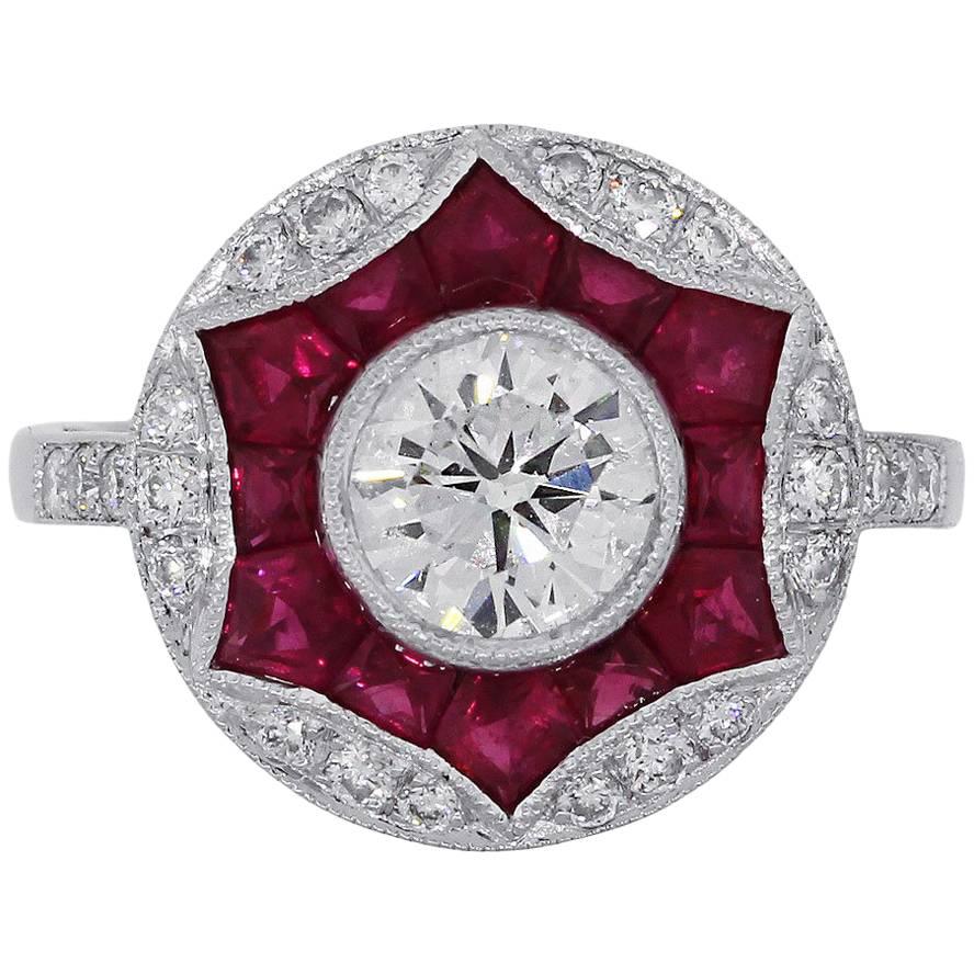 Ruby and Diamond Cocktail Ring