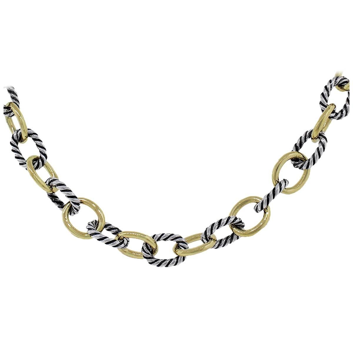 David Yurman Two-Tone Oval Link Necklace